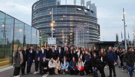 Members of the MUN/EC club represent Ireland at the Euroscola in Strasbourg